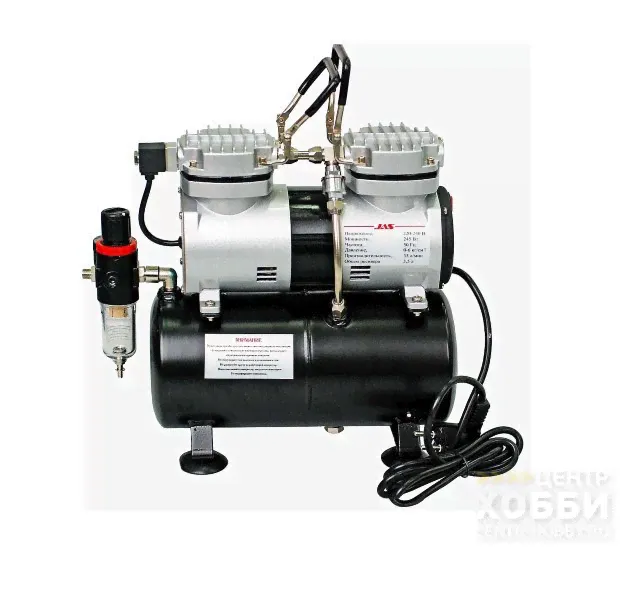 Jas-1206 Компрессор 1206, с регулятором давления, автоматика, два режима работы, ресивер, два цилиндра