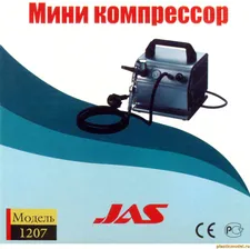 JAS 1207 Компрессор с регулятором давления, автоматика, ресивер 0,3 л